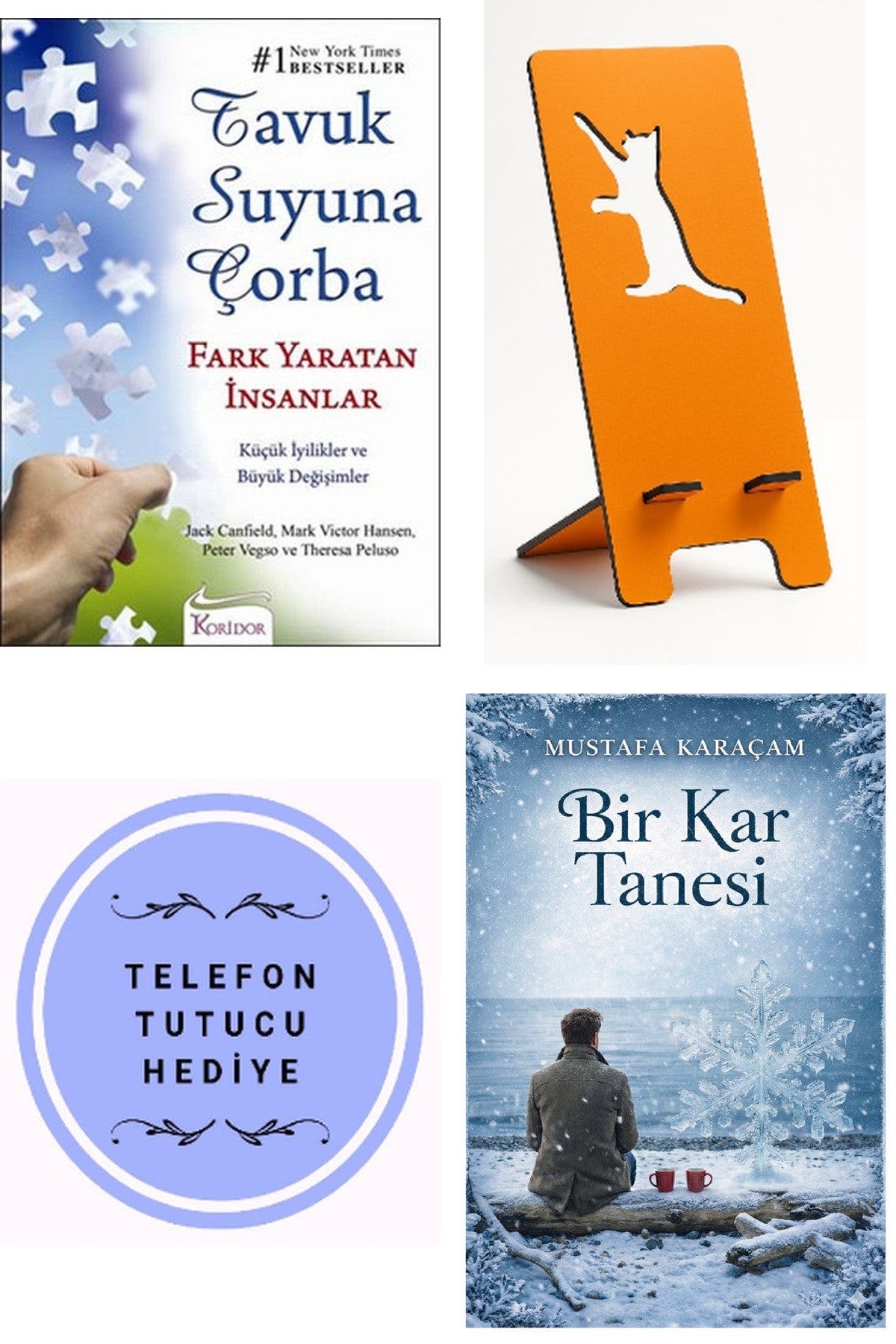 Tavuk Suyuna Çorba - Fark Yaratan İnsanlar - Jack Canfield + Telefon Tutucu + Bir Kar Tanesi kitap kapağı