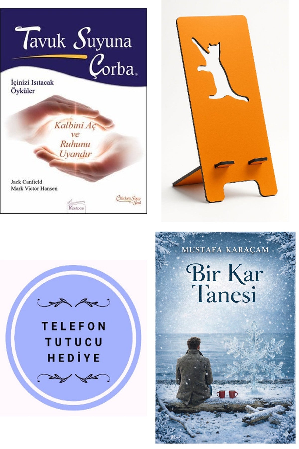 Tavuk Suyuna Çorba - Kalbini Aç ve Ruhunu Uyandır - Mark Victor Hansen + Telefon Tutucu + Bir Kar Tanesi kitap kapağı