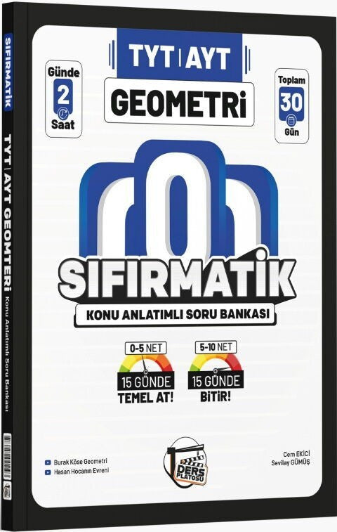 TYT AYT Geometri Sıfırmatik Konu Anlatımlı Soru Bankası Ders Platosu kitap kapağı