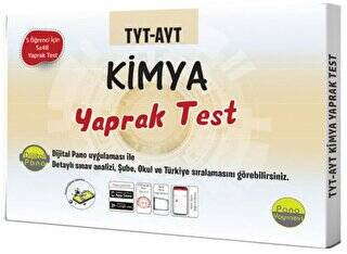 Pano Yayınevi TYT-AYT Kimya Yaprak Testleri Kutulu Dökme Test 5x48 Adet - Tülay Şeyban kitap kapağı