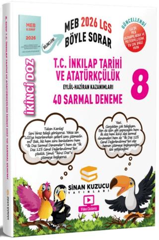 2026 8. Sınıf LGS T.C. İnkılap Tarihi ve Atatürkçülük İkinci Doz 40 Sarmal Deneme | Sinan Kuzucu Yayınları (Ciltsiz) - Resim 1