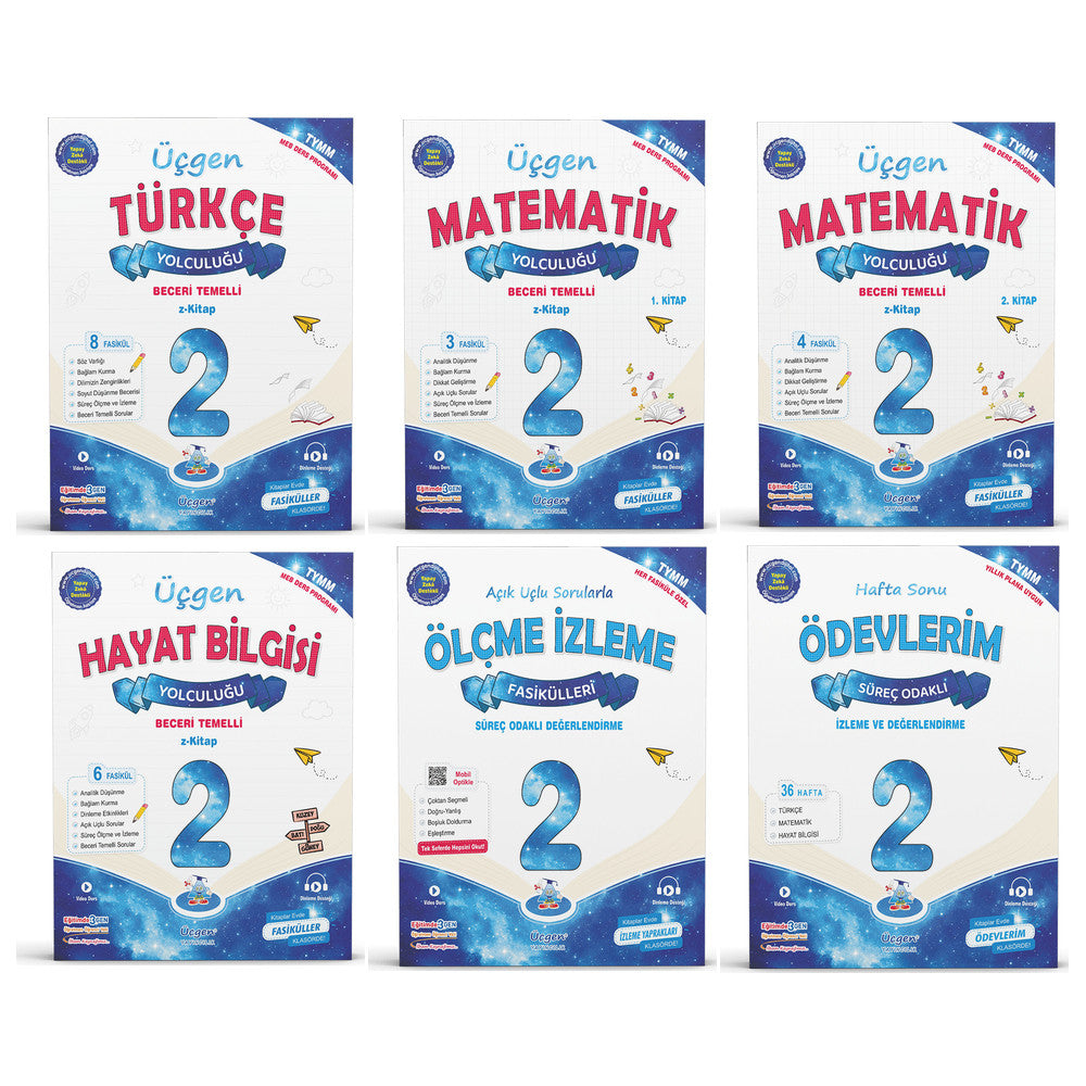 Üçgen 2027 2. Sınıf İlkokul Tüm Dersler Fasikül Seti 6 Kitap Maarif Model kitap kapağı