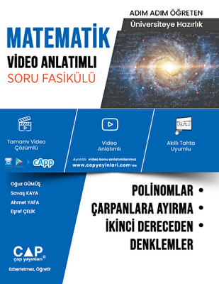 Üniversiteye Hazırlık Matematik Polinomlar, Çarpanlara Ayırma ve İkinci Dereceden Denklemler Video Anlatımlı Soru Fasikülü - Kolektif kitap kapağı