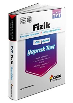 Aydın Yayınları Üniversiteye Hazırlık Tyt Fizik Yaprak Testleri - Süleyman Tahancı kitap kapağı