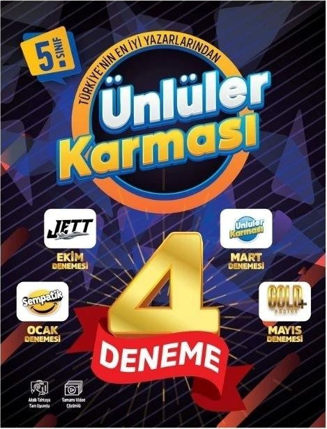 5.Sınıf 4 lü Karma Deneme - Ünlüler Karması Komisyon kitap kapağı