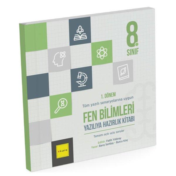 8. Sınıf LGS 1. Dönem Fen Bilimleri Yazılıya Hazırlık Kitabı | Kare Yayınları-Eğitim (İnce Kapak) - Resim 1