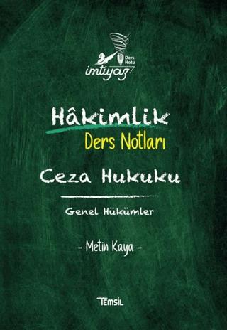 İmtiyaz Hakimlik Ders Notları Ceza Hukuku Genel Hükümler | Temsil Kitap (Ciltsiz) - Resim 1
