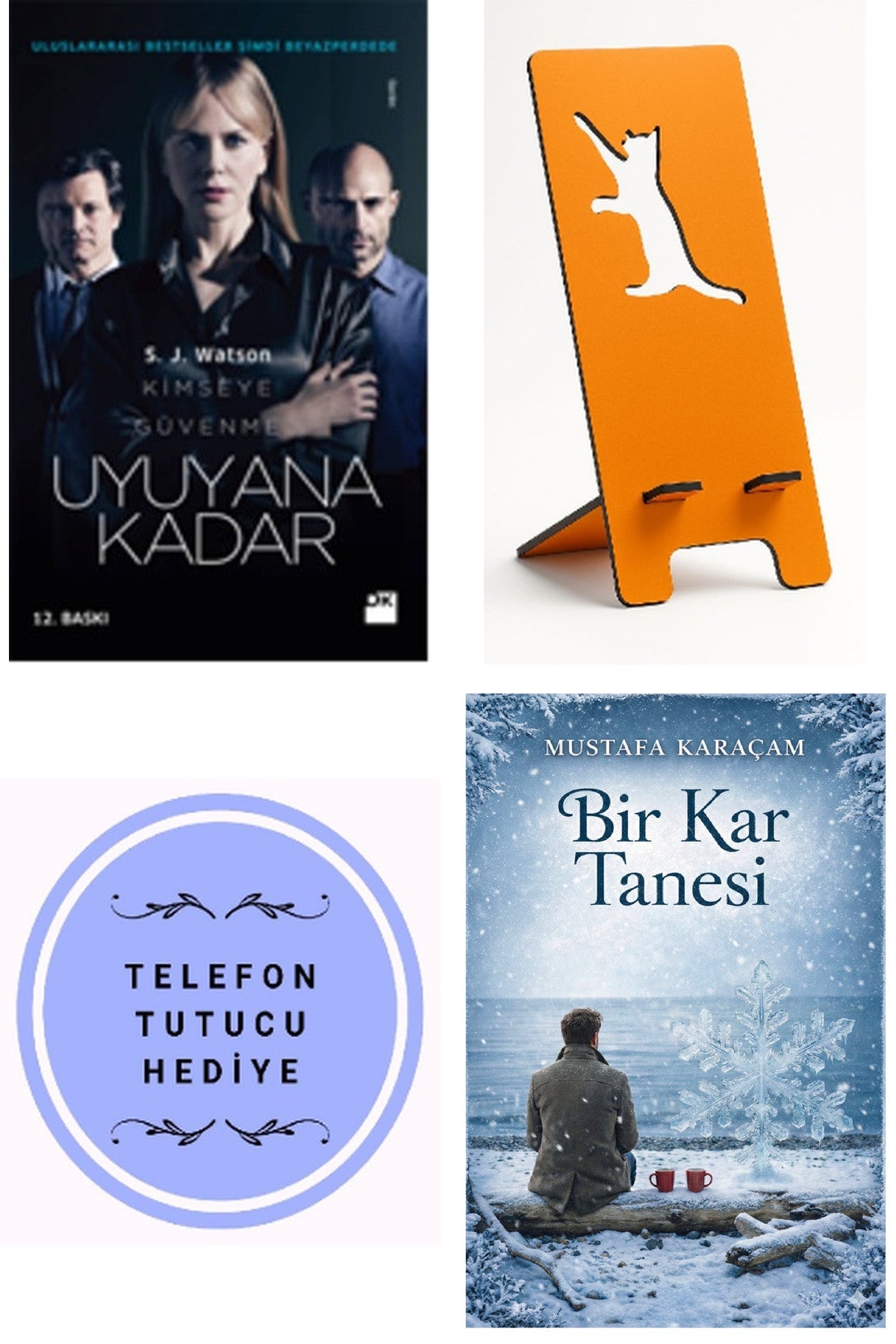 Uyuyana Kadar - S. J. Watson + Telefon Tutucu + Bir Kar Tanesi kitap kapağı