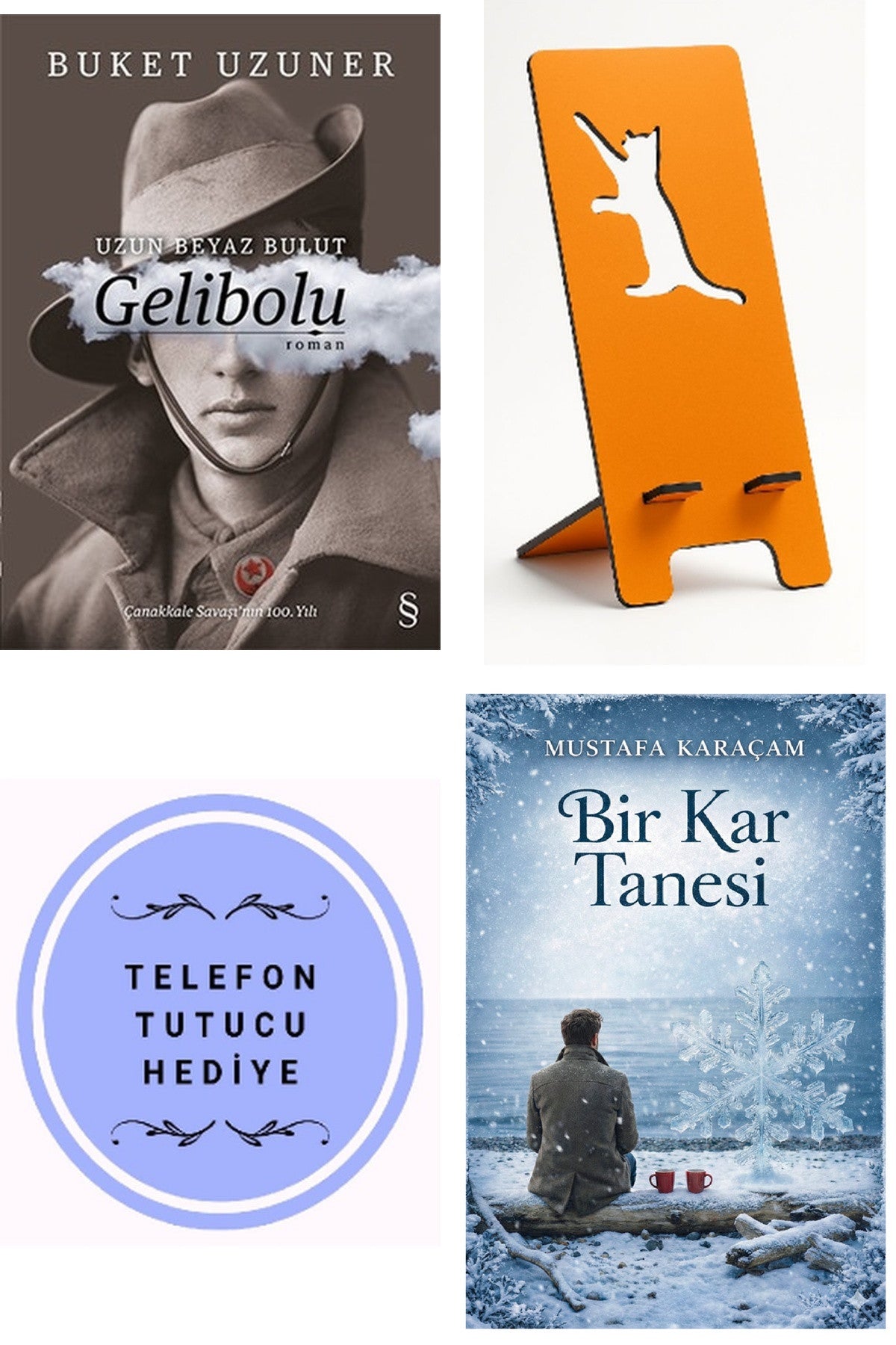 Uzun Beyaz Bulut Gelibolu - Buket Uzuner + Telefon Tutucu + Bir Kar Tanesi kitap kapağı