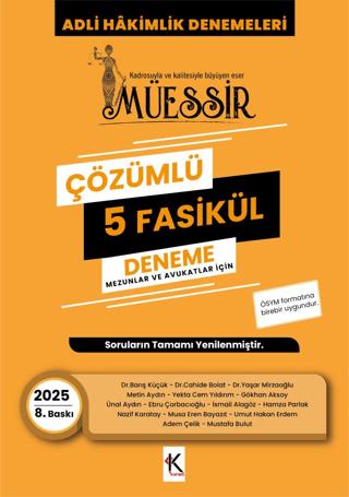 Müessir Adli Hakimlik Denemeleri - 2025 Çözümlü 5 Deneme