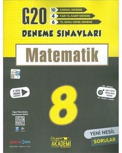 8.Sınıf LGS Matematik 20'li Deneme Sınavı | Üçgen Akademi (İnce Kapak) - Resim 1