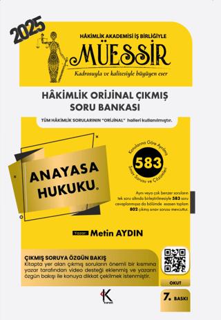 Müessir Anayasa Hukuku Soru Bankası | Kuram Kitap (Ciltsiz) - Resim 1