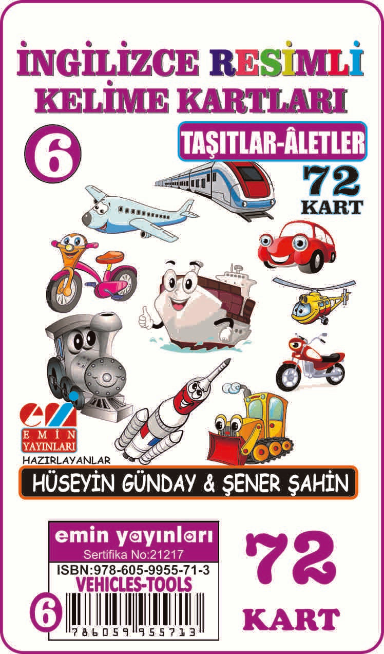 İngilizce Resimli Kelime Kartları 6 / Taşıtlar-Aletler - Prof. Dr. Hüseyin Günday kitap kapağı