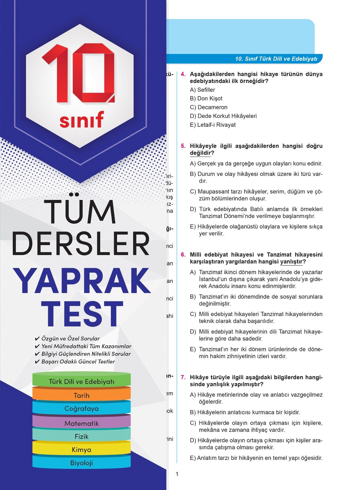10. Sınıf Tüm Dersler Yaprak Test - Kolektif kitap kapağı