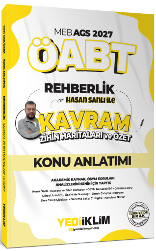2027 MEB AGS ÖABT Hasan Sanlı İle Rehberlik Kavram Zihin Haritaları Ve Özet Konu Anlatım - Hasan Sanlı kitap kapağı