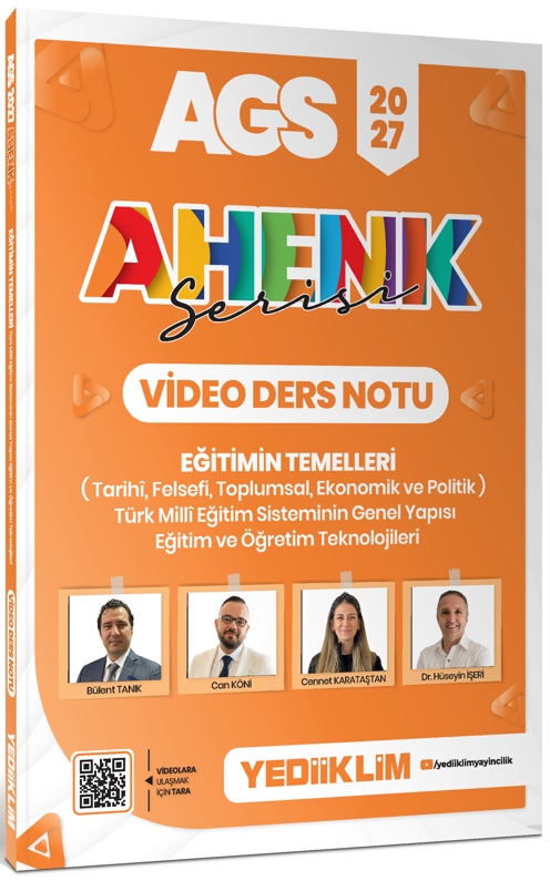2027 AGS Ahenk Serisi Eğitimin Temelleri ve Temel Kavramlar, Türk Milli Eğitim Sisteminin Genel Yapısı, Eğitim ve Öğrenme Teknolojileri Video Ders Notu - Bülent Tanık kitap kapağı
