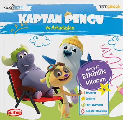 Kaptan Pengu ve Arkadaşları Hikayeli Etkinlik Kitabım 4 - Reyha Cerit Bala kitap kapağı