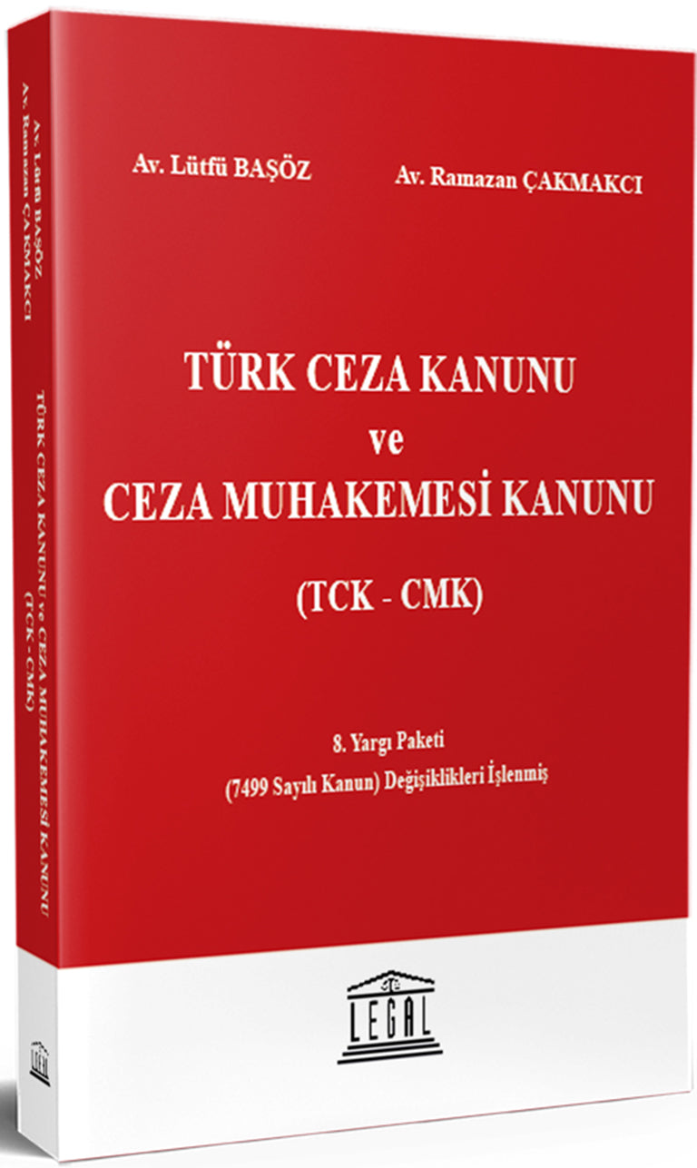 Türk Ceza Kanunu ve Ceza Muhakemesi Kanunu TCK - CMK - Av. Lütfü Başöz kitap kapağı
