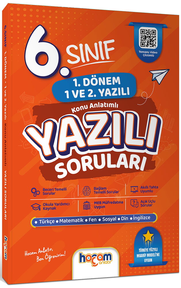 6. Sınıf Konu Anlatımlı Yazılı Soruları Tamamı Video Çözümlü-Hediye Planlama Kitapçığı - Kolektif kitap kapağı