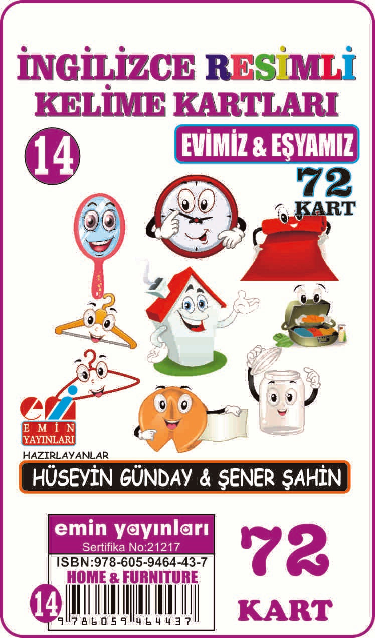 İngilizce Resimli Kelime Kartları 14 / Evimiz ve Eşyamız - Prof. Dr. Hüseyin Günday kitap kapağı