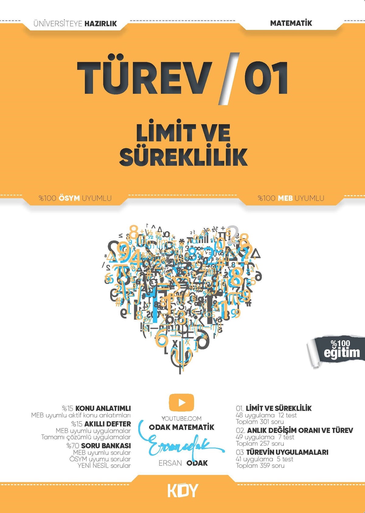 Türev 01 Limit ve Süreklilik - Ersan Odak kitap kapağı