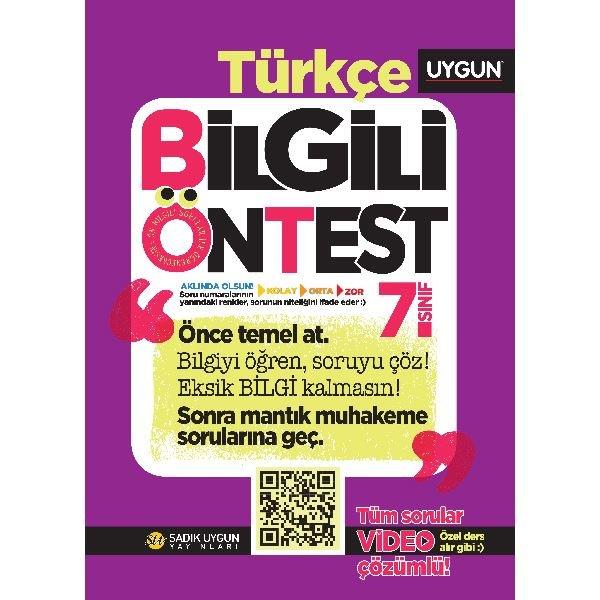 7.Sınıf Bilgili Ön Test Türkçe | Sadık Uygun (İnce Kapak) - Resim 1
