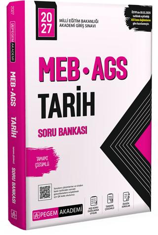 2027 MEB AGS Soru Bankası Tamamı Çözümlü Tarih | Pegem Akademi Yayıncılık (Ciltsiz) - Resim 1