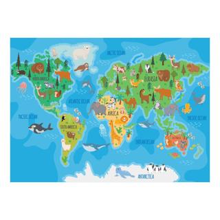 Neverland Hayvan Dünya Haritası Puzzle 100 Parça NL412 | Neverland - Resim 1