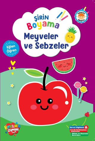 Şirin Boyama - Meyveler ve Sebzeler | Boyama Zamanı (Ciltsiz) - Resim 1