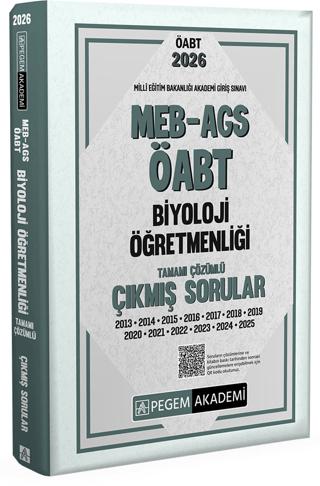 2026 MEB AGS ÖABT Biyoloji Öğretmenliği Tamamı Çözümlü Çıkmış Sorular | Pegem Akademi Yayıncılık (Ciltsiz) - Resim 1