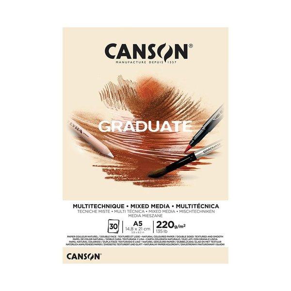 Canson Graduate Mix Media Defter Natural A5 220g 30 Sayfa