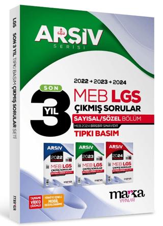 Son 3 Yıl LGS 8. Sınıf Arşiv Serisi Tıpkı Basım Fasikül Fasikül Çıkmış Sorular Tamamı Video Çözümlü | Marka Yayınları (Ciltsiz) - Resim 1