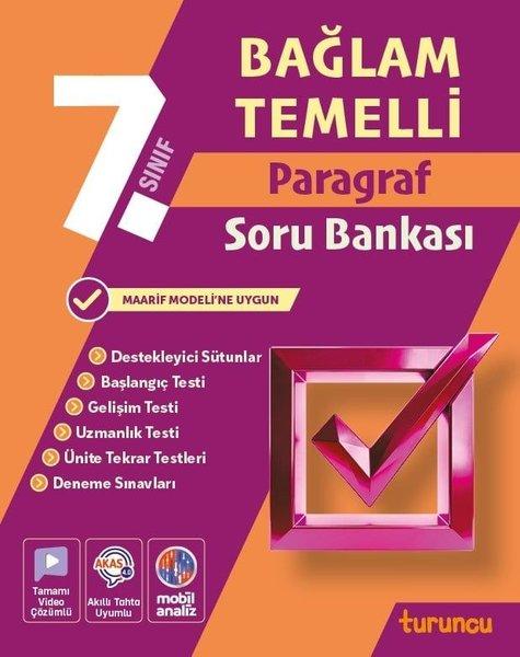 7. Sınıf Bağlam Temelli Paragraf Soru Bankası | Turuncu Yayınları (İnce Kapak) - Resim 1