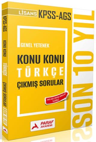 KPSS AGS Genel Yetenek Konu Konu Türkçe Çıkmış Sorular Son 10 Yıl