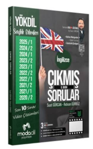 YÖKDİL SAĞLIK Çıkmış Sorular Tamamı Video Çözümlü Modadil Yayınları - Suat Gürcan kitap kapağı