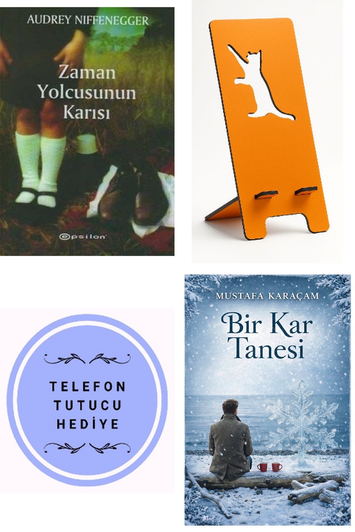 Zaman Yolcusunun Karısı - Audrey Niffenegger + Telefon Tutucu + Bir Kar Tanesi kitap kapağı