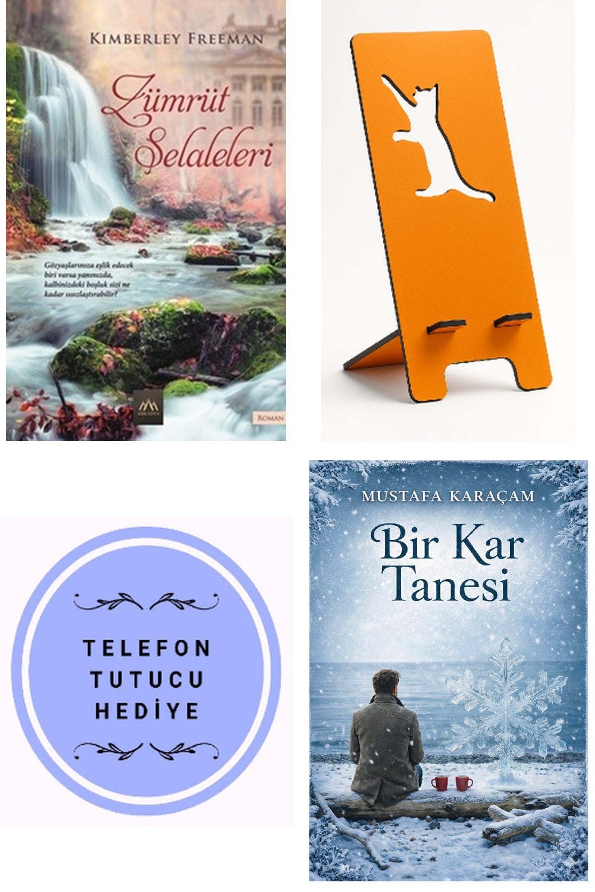 Zümrüt Şelaleleri - Kimberley Freeman + Telefon Tutucu + Bir Kar Tanesi kitap kapağı