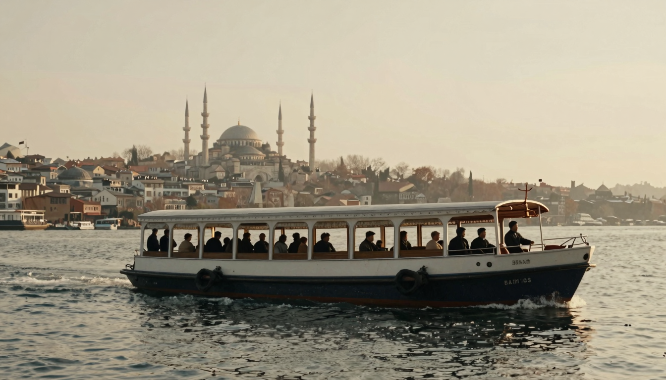 Eski İstanbul'da Boğaz'da bir sandal gezisi, nostaljik atmosfer