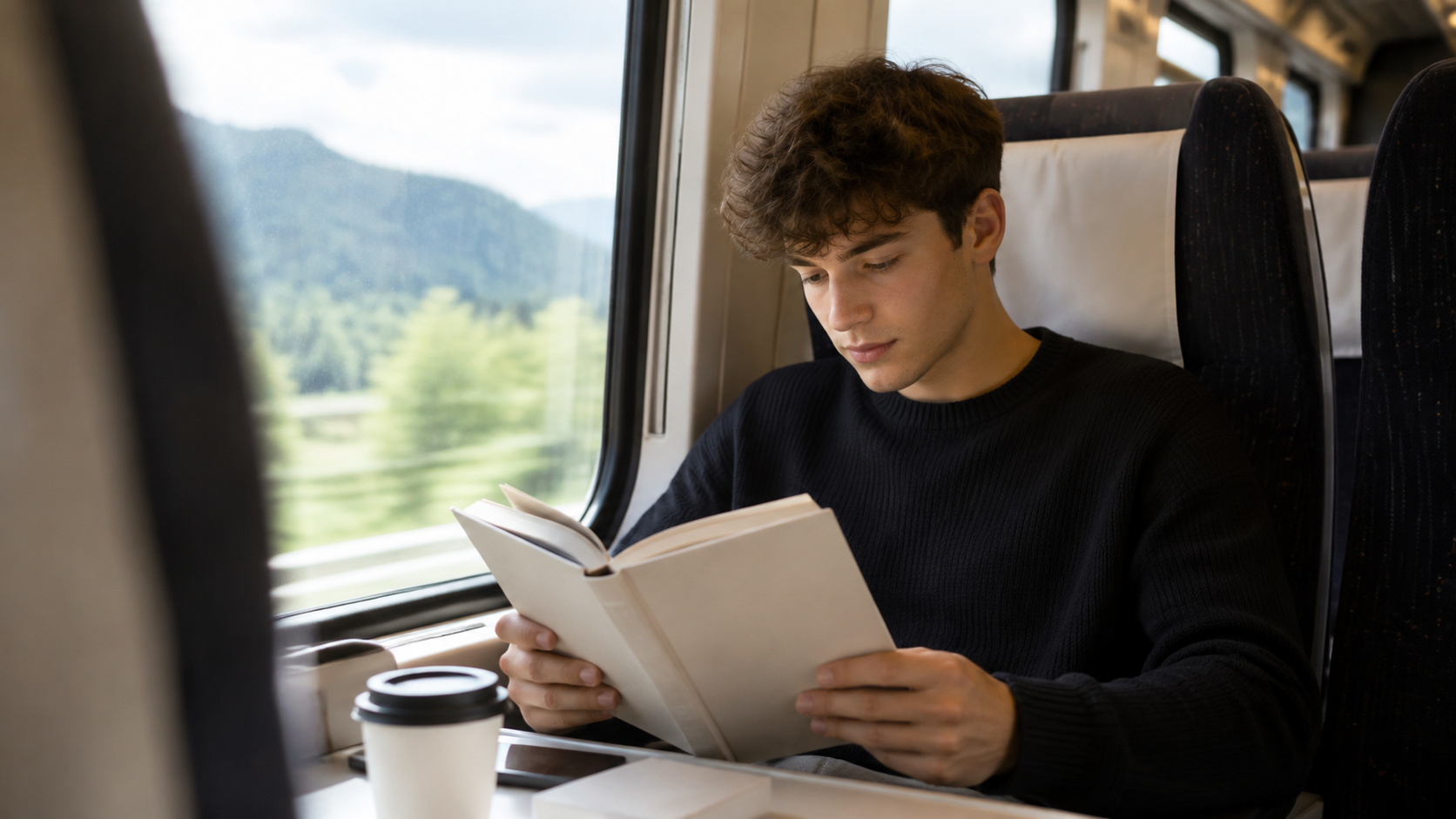 Trende kitap okuyan genç
