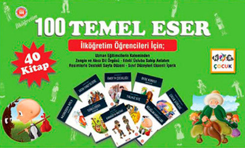 İlköğretim 100 Temel Eser Seti-40 Kitap | Nar Yayınları (İnce Kapak)