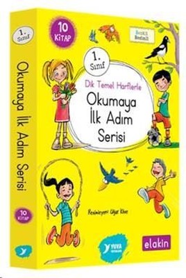 1.Sınıf Dik Temel Harflerle Okumaya İlk Adım Serisi-Yeni Ses Grupları 10 Kitap Takım | Yuva (İnce Kapak)