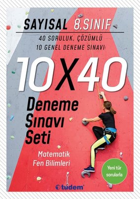 8.Sınıf Sayısal 10x40 Deneme Sınavı Seti | Tudem Yayınları - Ders Kitapları (İnce Kapak)
