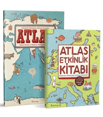 Atlas Set - Kıtalar -Denizler - Kültürler Arası Yolculuk Rehberi - 2 Kitap Takım | Domingo Yayınevi (İnce Kapak)
