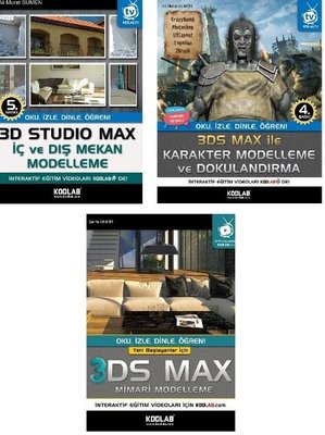 3D Studio Max Eğitim Seti - 3 Kitap Takım | Kodlab (İnce Kapak)
