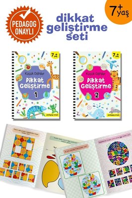 Küçük Dahiler Dikkat Geliştirme Seti - 7+ Yaş-2 Kitap Takım | İndigo Çocuk (İnce Kapak)