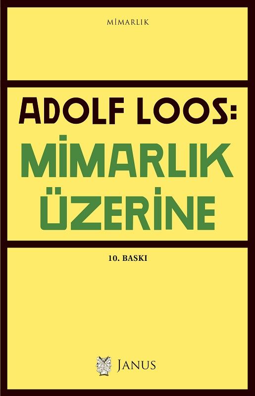 Mimarlık Üzerine - Adolf Loos kitap kapağı