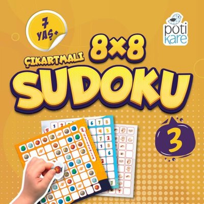 8x8 Çıkartmalı Sudoku - 3 | Pötikare Yayınları