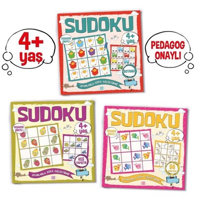 Çocuklar İçin Sudoku Seti - 4+Yaş - 3 Kitap Takım | Dokuz Yayınları