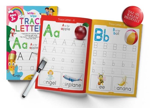 Trace Letters Write and Wipe Activity Book | MK Publications