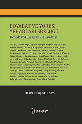 Boyabat ve Yöresi Yeradları Sözlüğü | İkinci Adam Yayınları